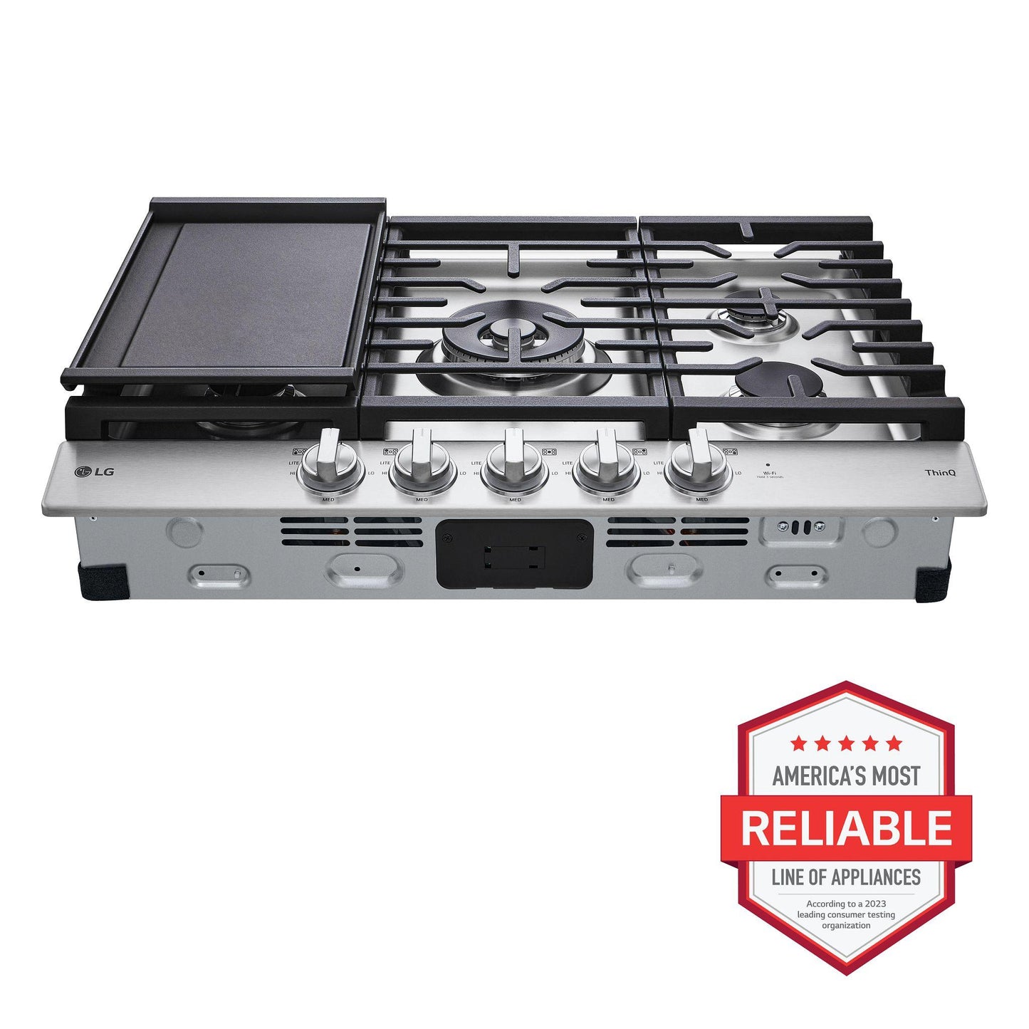 LG CBGJ3027S 30"" Smart Gas Cooktop With Ultraheat 22k BTU Dual Burner and LE...