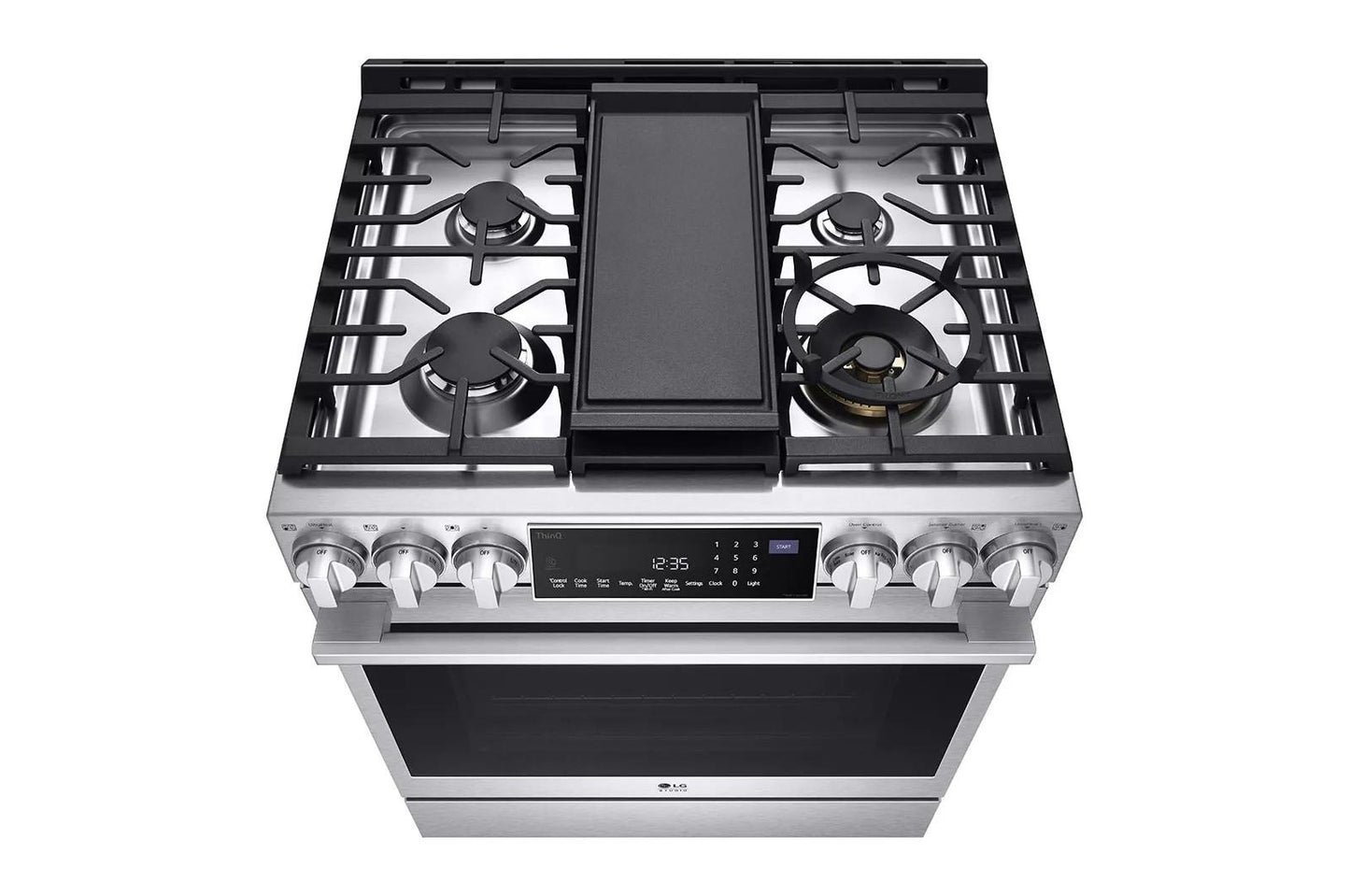 LG LSGS6338F LG Studio 6.3 Cu. Ft. Instaview Gas Slide-in Range With Probake ...