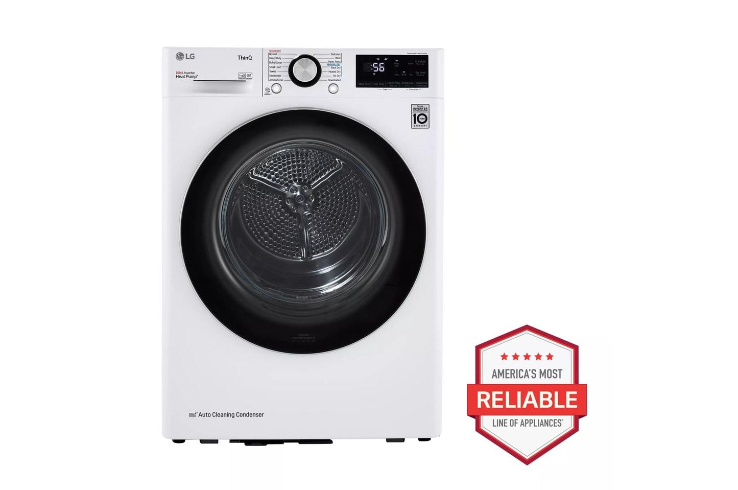 LG DLHC1455W 4.2 CU.FT. Smart Wi-fi Enabled Compact Front Load Dryer With Dual I...