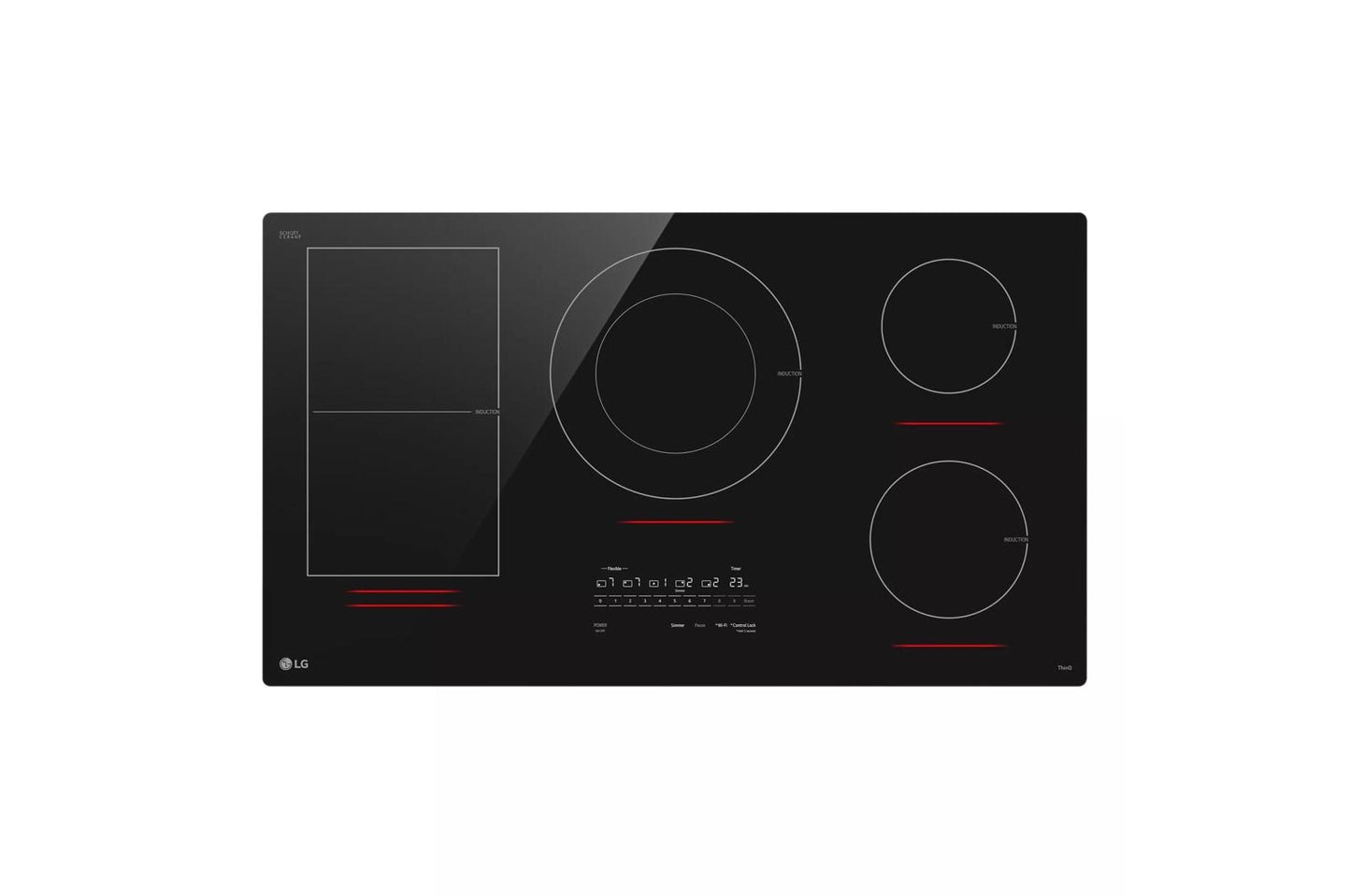LG CBIH3617BE LG 36"" Smart Induction Cooktop With Ultraheat 5.0KW Element