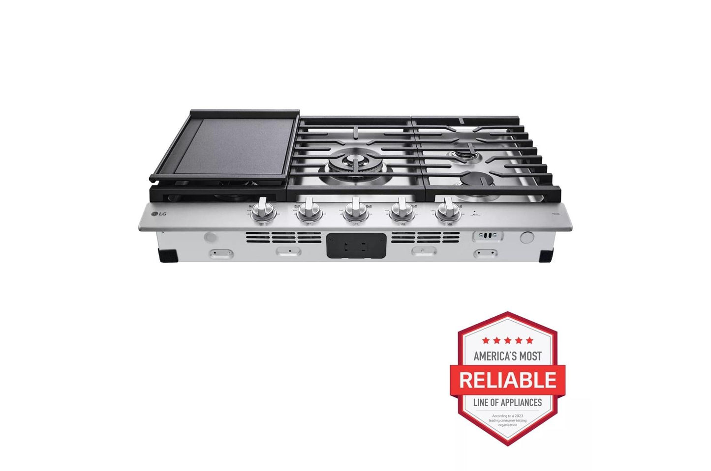 LG CBGJ3627S 36"" Smart Gas Cooktop With Ultraheat 22k BTU Dual Burner and LE...