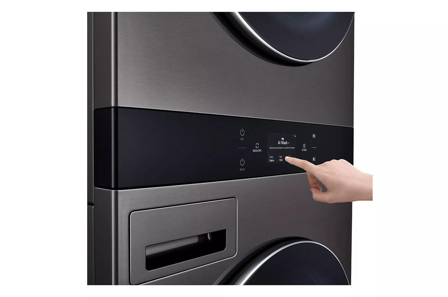 LG WKEX300HBA LG Washtower Smart Front Load 5.0 Cu. Ft. Washer and 7.4 Cu. FT...