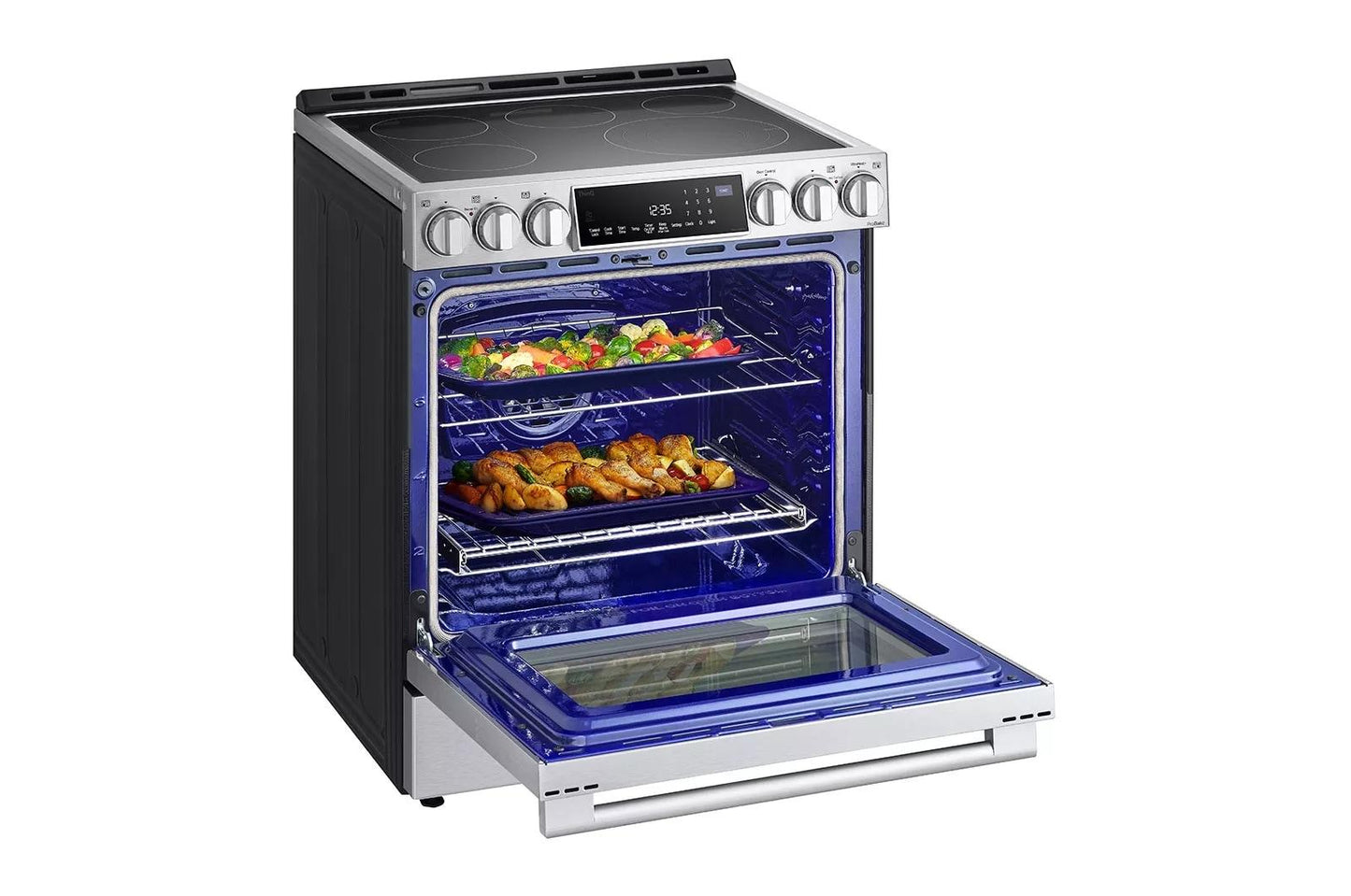 LG LSES6338F LG Studio 6.3 Cu. Ft. Instaview Electric Slide-in Range With PRO...