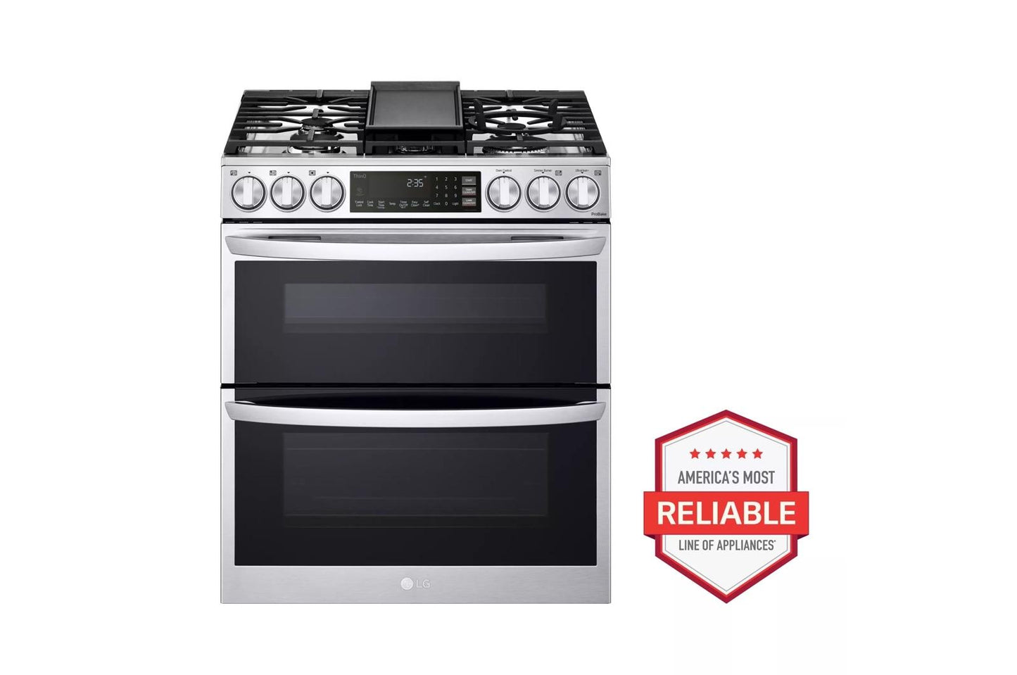 LG LTGL6937F 6.9 Cu. Ft. Smart Instaview Gas Double Oven Slide-in Range With ...