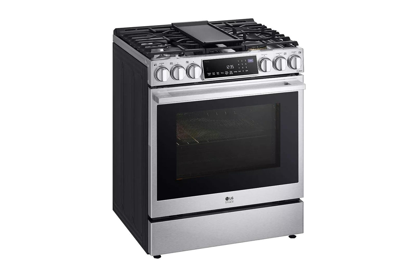 LG LSGS6338F LG Studio 6.3 Cu. Ft. Instaview Gas Slide-in Range With Probake ...