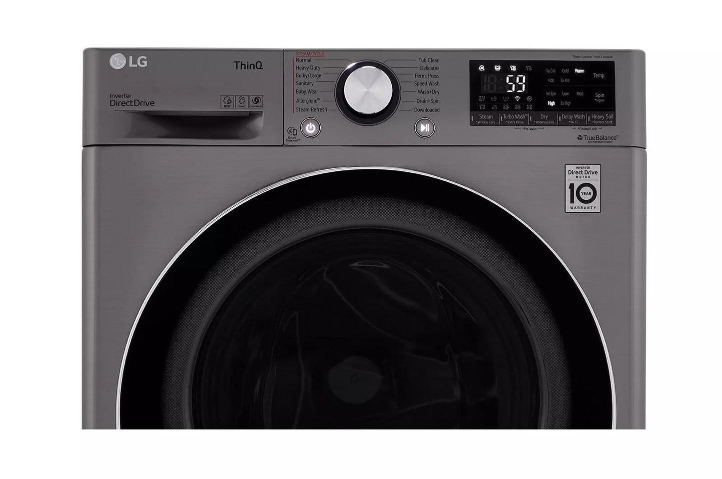 LG WM3555HVA 2.4 CU.FT. Smart Wi-fi Enabled Compact Front Load All-in-one WASHER...