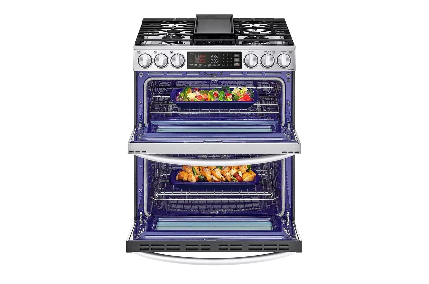 LG LTGL6937F 6.9 Cu. Ft. Smart Instaview Gas Double Oven Slide-in Range With ...