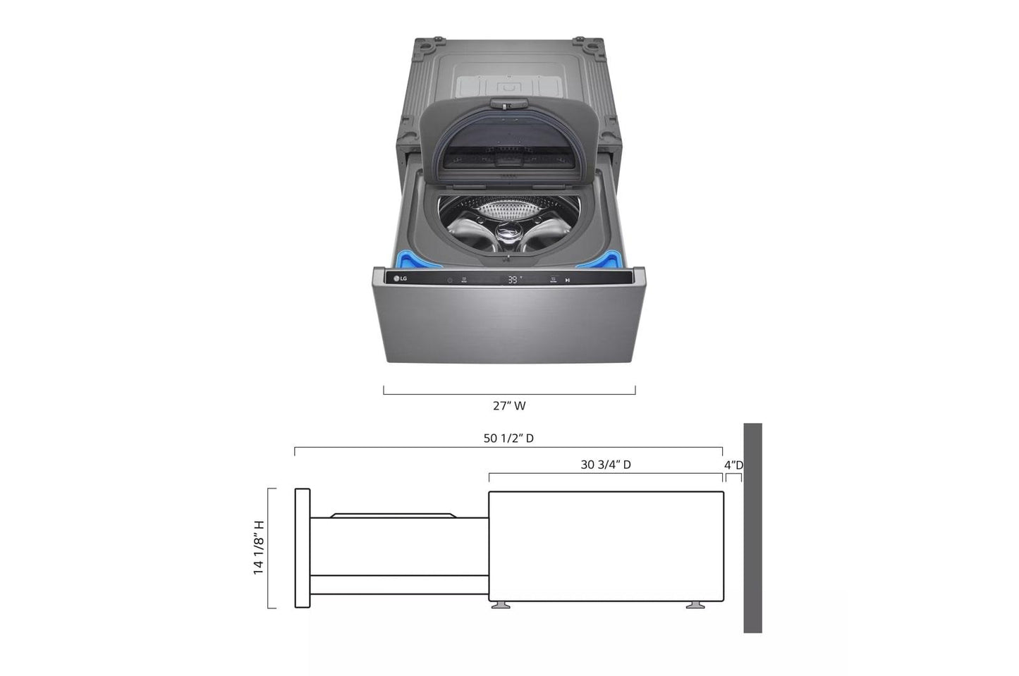 LG WD300CV 27'' LG Sidekick Pedestal Washer