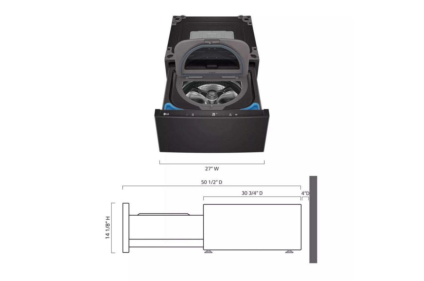 LG WD300CB 27'' LG Sidekick Pedestal Washer