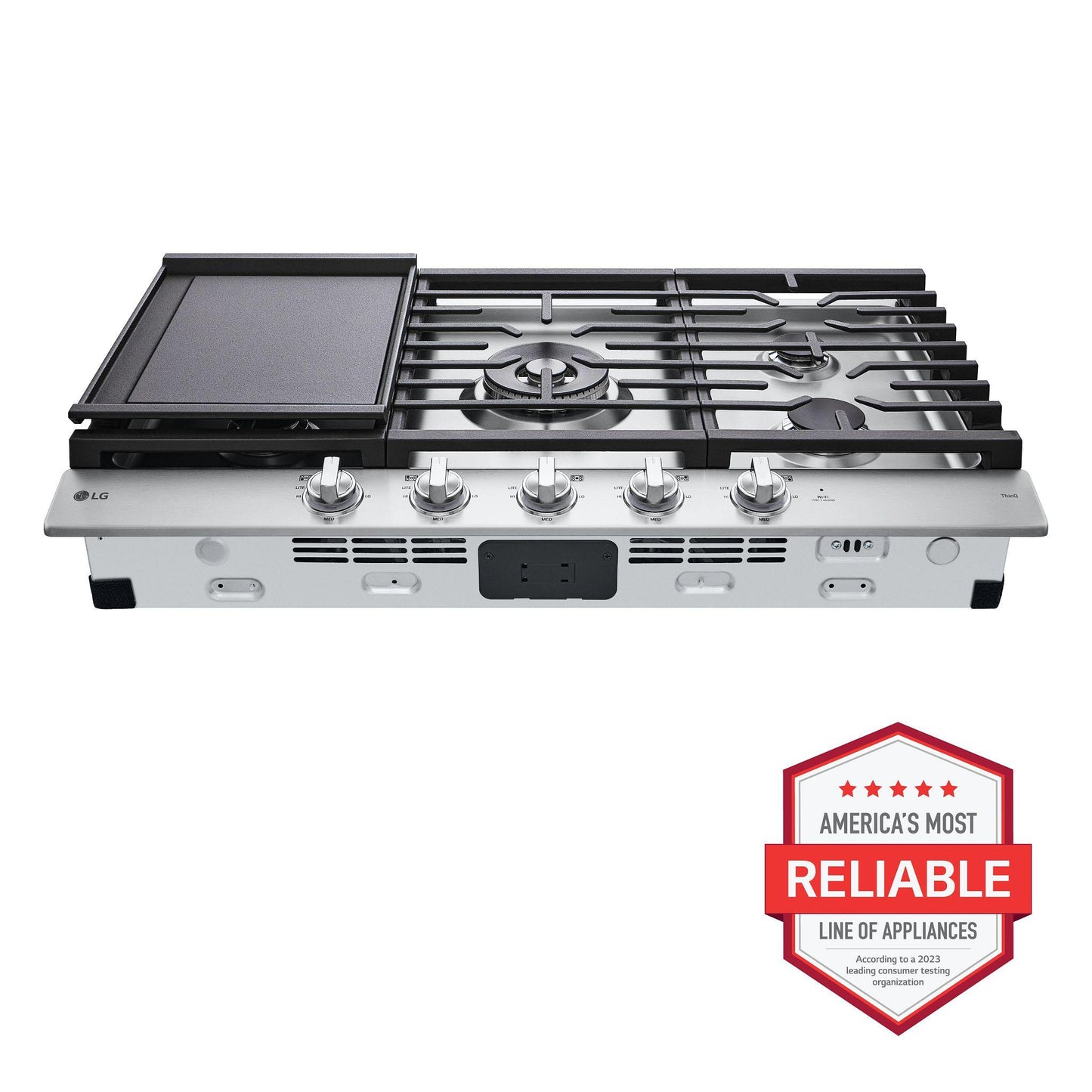 LG CBGJ3627S 36"" Smart Gas Cooktop With Ultraheat 22k BTU Dual Burner and LE...