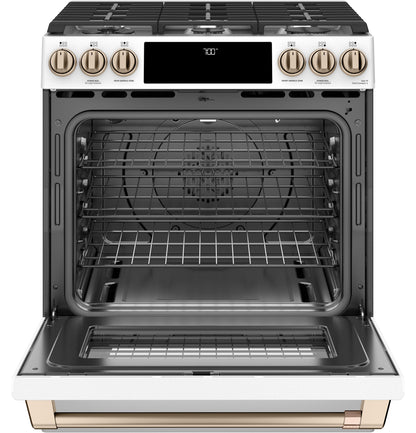 CAFE CGS700P4MW2 Cafe 30"" Slide-in Front Control Gas Oven With Convection Range