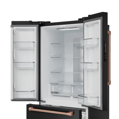 THOR KITCHEN RF3017FFD00RSG 30 Inch 17.7 Cu Ft French Door Counter Depth Refrigerator With Ice ...
