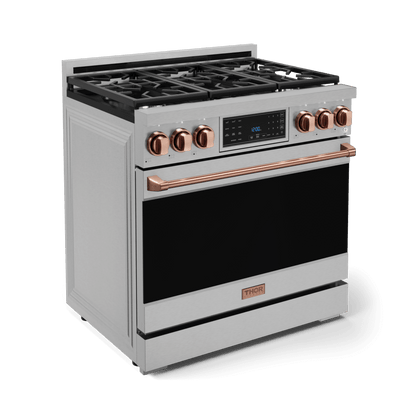 THOR KITCHEN RSG36RSG 36 Inch Professional Gas Range With Tilt Panel Touch Control In STA...