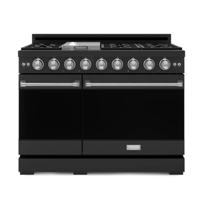THOR KITCHEN RSG48EBSS 48 Inch Professional Gas Range With Tilt Panel Touch Control In BLA...