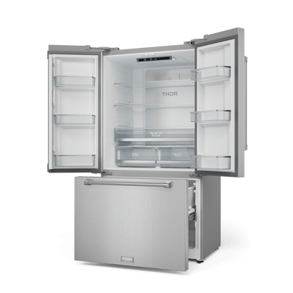 THOR KITCHEN RF3621CTD99 36 Inch 20.3 Cu Ft French Door Counter Depth Refrigerator With Ice ...