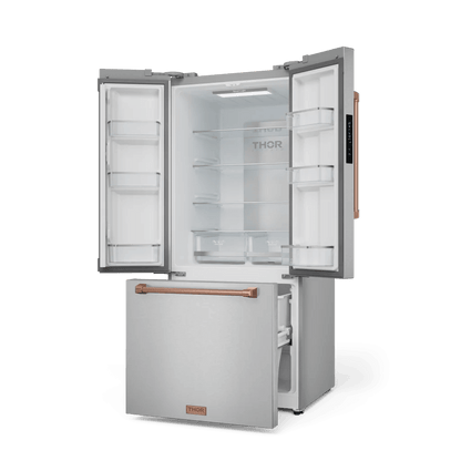 THOR KITCHEN RF3017FFD99RSG 30 Inch 17.7 Cu Ft French Door Counter Depth Refrigerator With Ice ...