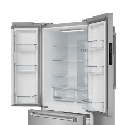 THOR KITCHEN RF3017FFD99 30 Inch 17.7 Cu Ft French Door Counter Depth Refrigerator With Ice ...