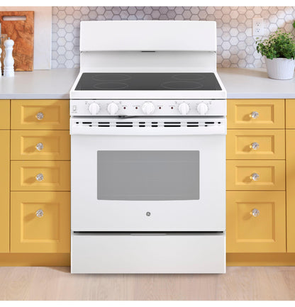 GE APPLIANCES JB480DTWW GE 30"" Free-standing Electric Radiant Smooth Cooktop Range