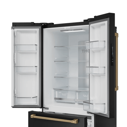 THOR KITCHEN RF3017FFD00BRZ 30 Inch 17.7 Cu Ft French Door Counter Depth Refrigerator With Ice ...