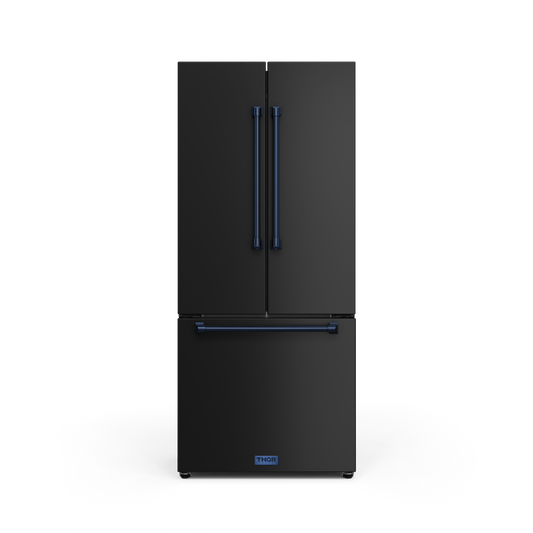 THOR KITCHEN RF3017FFD00BLU 30 Inch 17.7 Cu Ft French Door Counter Depth Refrigerator With Ice ...