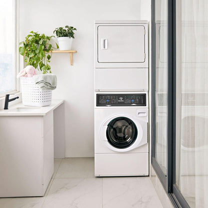 SPEED QUEEN SF7007WG Sf7 Stacked White Washer - Gas Dryer With Pet Plus | Sanitize | FAS...
