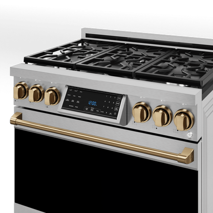 THOR KITCHEN RSG36BRZ 36 Inch Professional Gas Range With Tilt Panel Touch Control In STA...