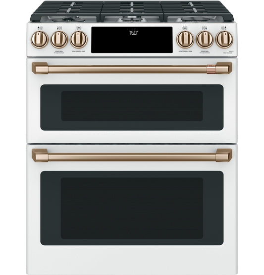 CAFE CGS750P4MW2 Cafe 30"" Slide-in Front Control Gas Double Oven With CONVECTI...