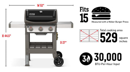 WEBER 45010001 Weber Spirit II E-310 Gas Grill Black Lp