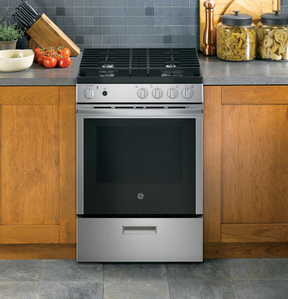 GE APPLIANCES JGAS640RMSS Ge 24"" Steam Clean Free-standing/slide-in Gas Range