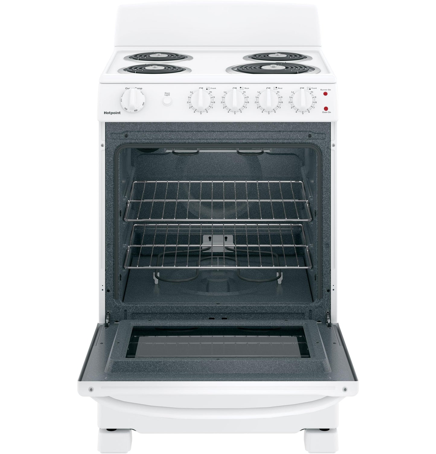 HOTPOINT RAS240DMWW Hotpoint 24"" Electric Free-standing Front-control Range