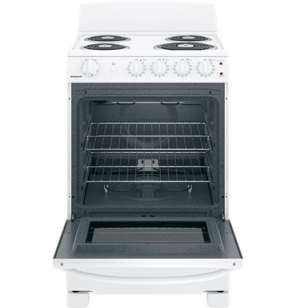 HOTPOINT RAS240DMWW Hotpoint 24"" Electric Free-standing Front-control Range