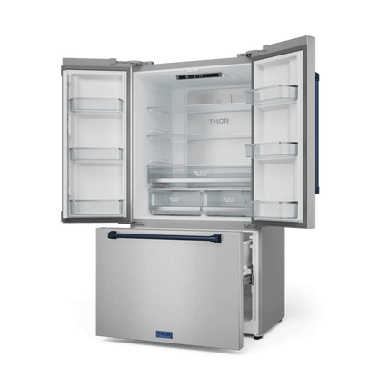 THOR KITCHEN RF3621CTD99BLU 36 Inch 20.3 Cu Ft French Door Counter Depth Refrigerator With Ice ...