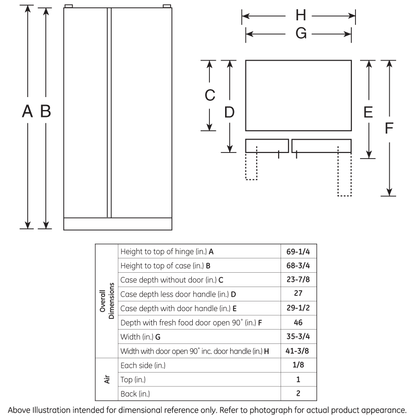 GE APPLIANCES GZS22DGJBB Ge 21.9 Cu. Ft. Counter-depth Side-by-side Refrigerator