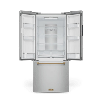 THOR KITCHEN RF3017FFD99BRZ 30 Inch 17.7 Cu Ft French Door Counter Depth Refrigerator With Ice ...