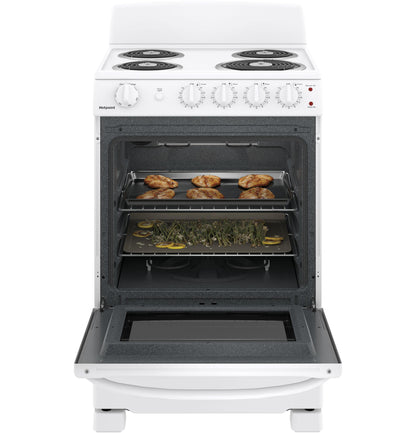 HOTPOINT RAS240DMWW Hotpoint 24"" Electric Free-standing Front-control Range