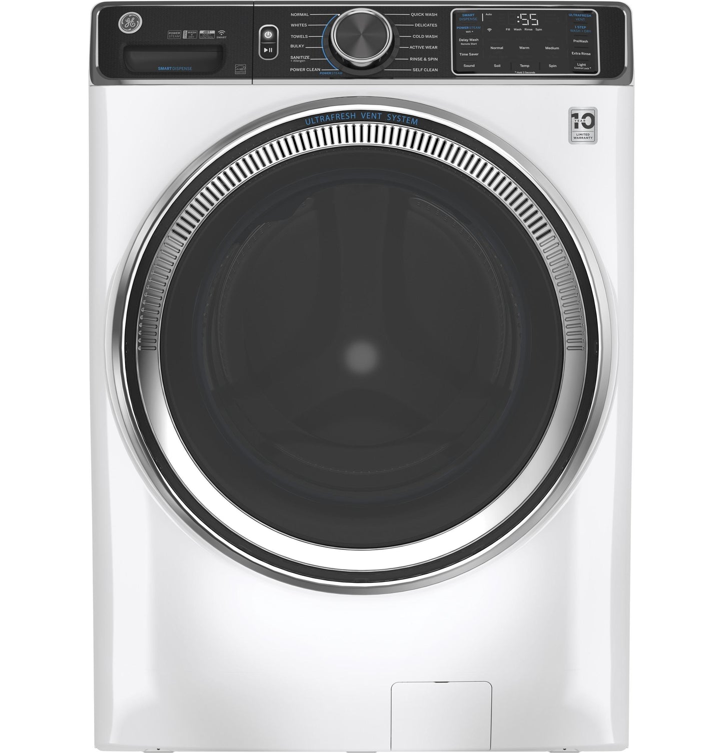 GE APPLIANCES GFW850SSNWW Ge 5.0 Cu. Ft. Capacity Smart Front Load Energy Star Steam WA...