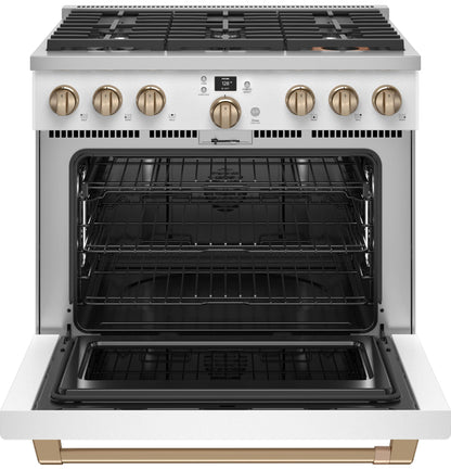 CAFE C2Y366P4TW2 Cafe 36"" Smart Dual-fuel Commercial-style Range With 6 BURNER...