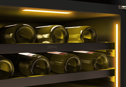 ZEPHYR PRW24C02CBSG Zephyr 24"" Black Stainless Dual Zone Wine Cooler