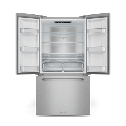 THOR KITCHEN RF3621CTD99 36 Inch 20.3 Cu Ft French Door Counter Depth Refrigerator With Ice ...