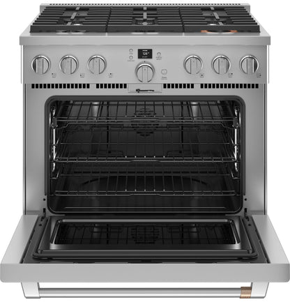 CAFE C2Y366P2TS1 Cafe 36"" Smart Dual-fuel Commercial-style Range With 6 BURNER...