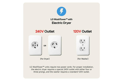 LG WKEX200HBA Single Unit Front Load LG Washtower With Center Control 4.5...