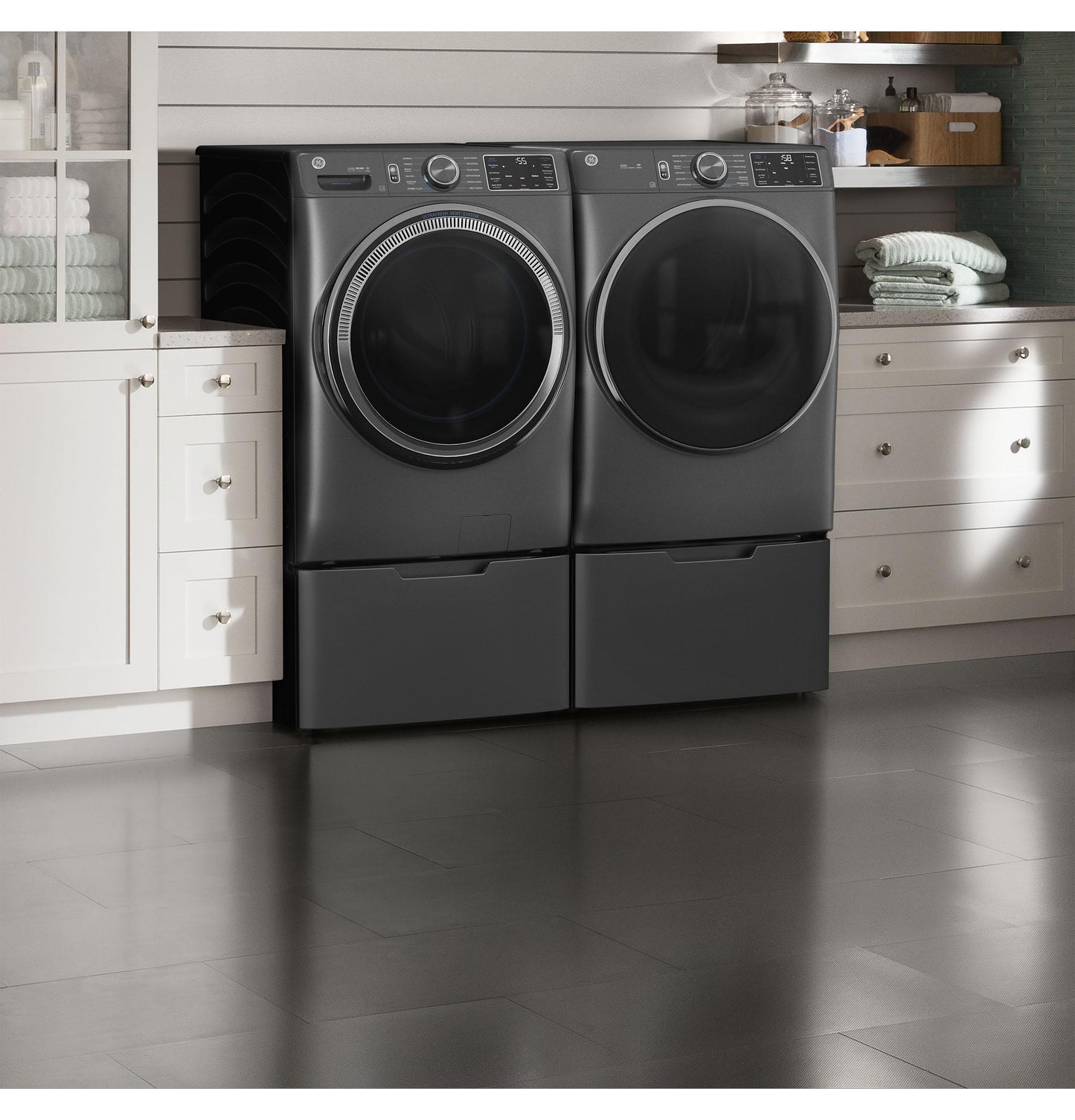 GE APPLIANCES GFD65ESPVDS Ge 7.8 Cu. Ft. Capacity Smart Front Load Electric Dryer With STE...