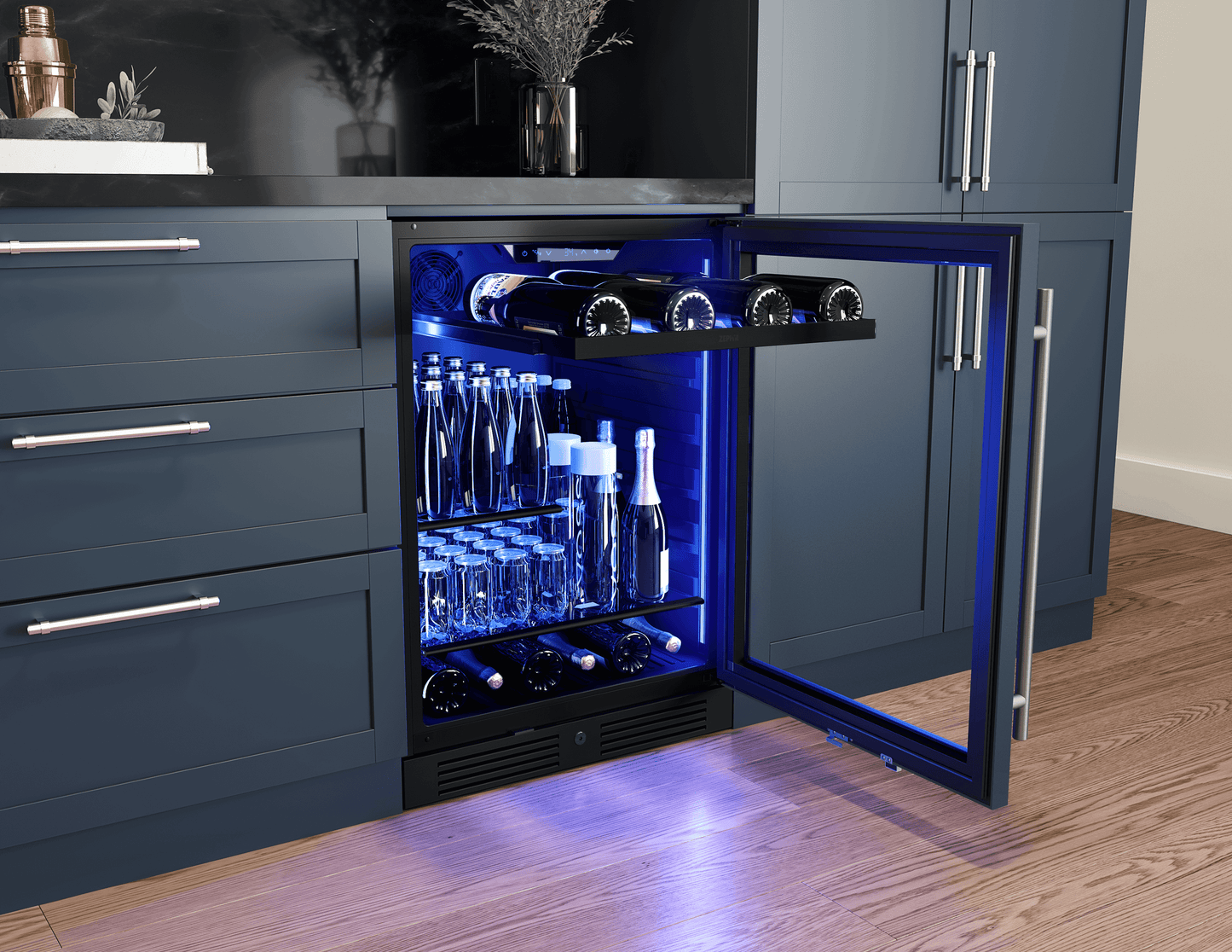 ZEPHYR PRB24C01CPG Zephyr 24"" Panel Ready Single Zone Beverage Cooler