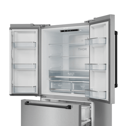 THOR KITCHEN RF3621CTD99BLK 36 Inch 20.3 Cu Ft French Door Counter Depth Refrigerator With Ice ...