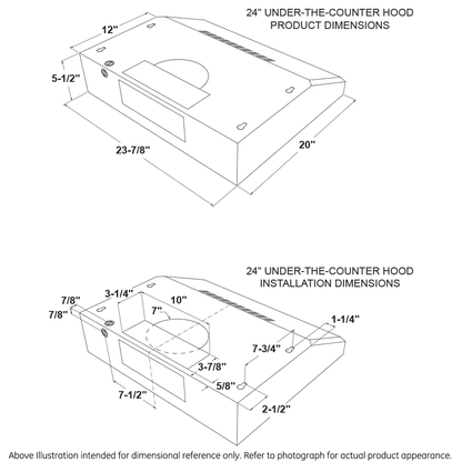 GE APPLIANCES JVX3240SJSS Ge Series 24"" Under the Cabinet Hood