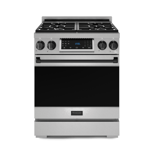 THOR KITCHEN RSG30BLK 30 Inch Professional Gas Range With Tilt Panel Touch Control In STA...