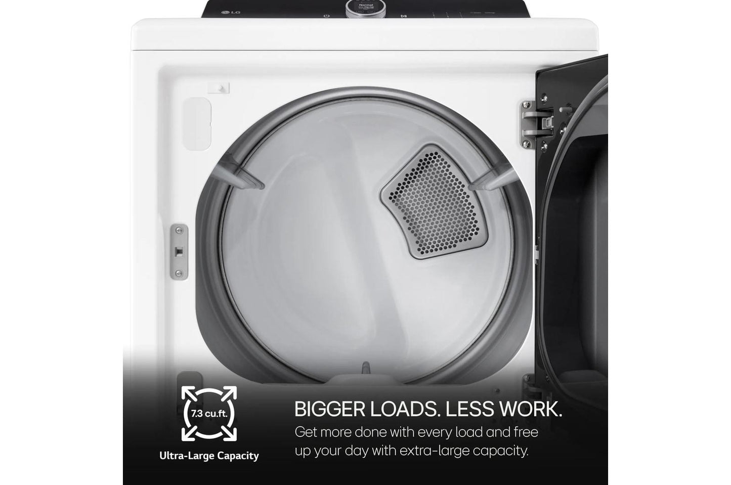 LG DLEX8600WE 7.3 Cu. Ft. Ultra Large Capacity Rear Control Electric Dryer With L...