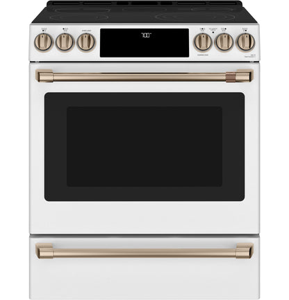 CAFE CES700P4MW2 Cafe 30"" Slide-in Front Control Radiant and Convection Range