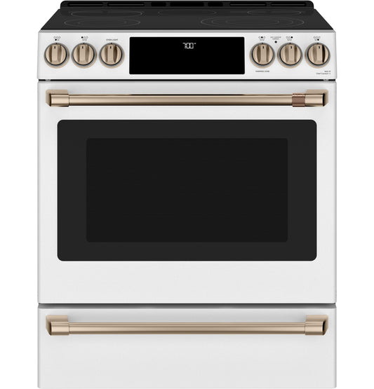 CAFE CES700P4MW2 Cafe 30"" Slide-in Front Control Radiant and Convection Range
