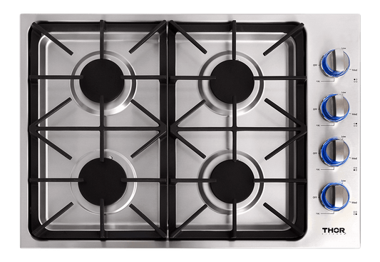 THOR KITCHEN TGC3001 30 Inch Professional Drop-in Gas Cooktop With Four Burners In STAIN...